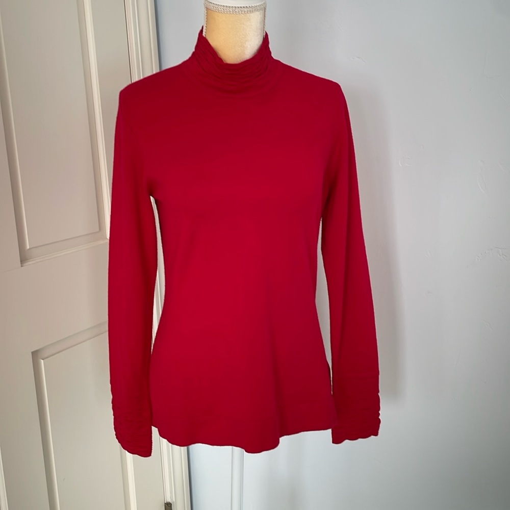 Tribal Medium Cherry Red Turtleneck NWOT.